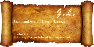 Galambosi Leontina névjegykártya